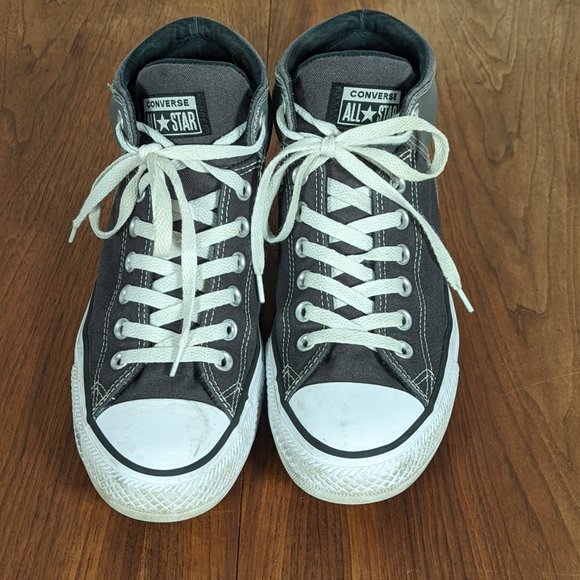 Converse Chuck Taylor Mens High Top Sneaker Fabric/leather 154841c Gray US:8.5 - Picture 2 of 10